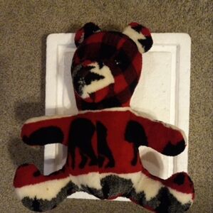 Bear Themed Stuffed Animal Red And Black Boys Or Girls 13 Inches Long Unbranded